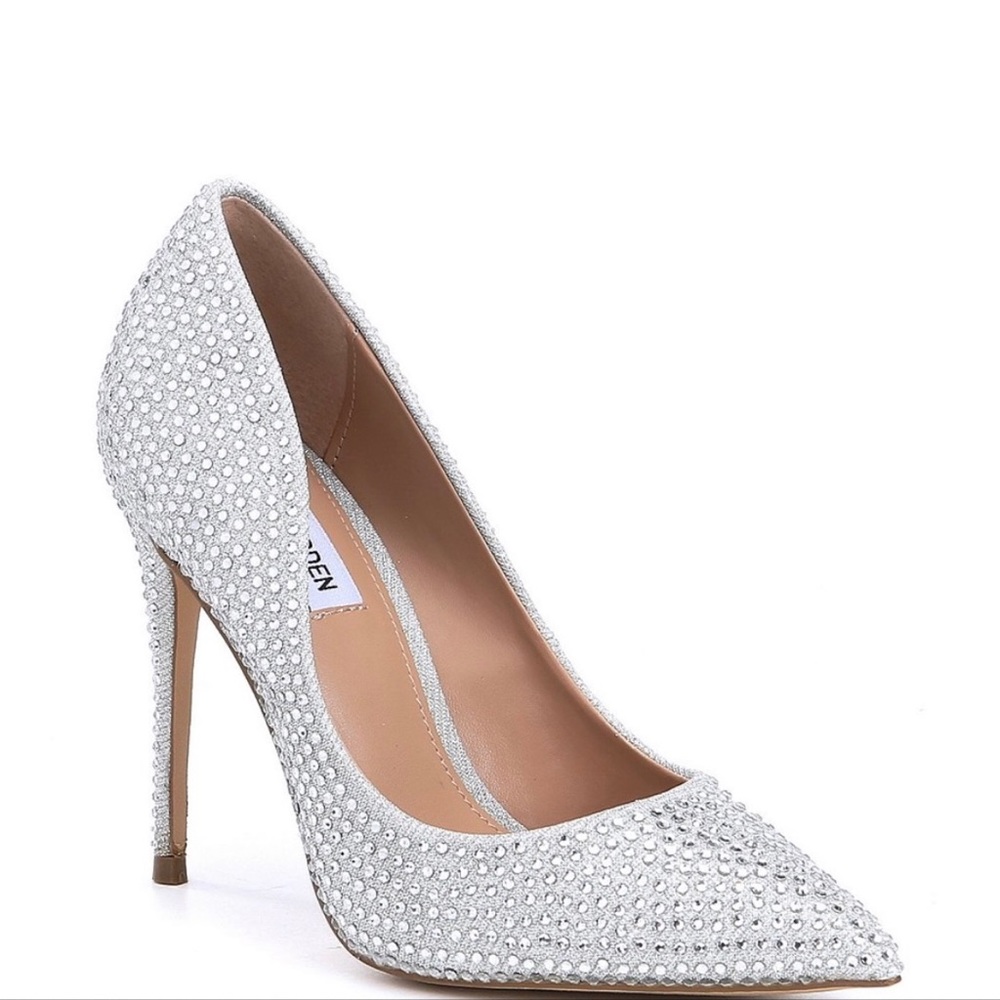 Steve Madden Daisie Rhinestone Pointed Toe Pumps-Size 8.5